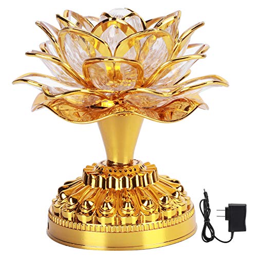 Milltrip 7 Colorful LED Lotus Lamp, Lotus Flower Lamp, Lotus Light Buddha Lamp, Buddhist Supplies US 100?240V