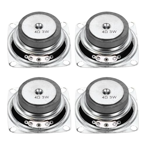 QUARKZMAN 4 unidades 3 W 4 ohmios altavoces pequeños carcasa de metal cuadrado altavoz magnético externo para altavoces mini DVD EVD multimedia móvil portátil máquina publicitaria