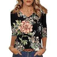 Generico Top Donna Eleganti Personalizzate Unita Tshirt Bianca Curvy Primaverile Scollo a V Bianca Basic Estive Pizzo Camicia Manica Lunga Estiva Blusa Cotone Manica 3/4 Maglia Donna Curvy Nero S