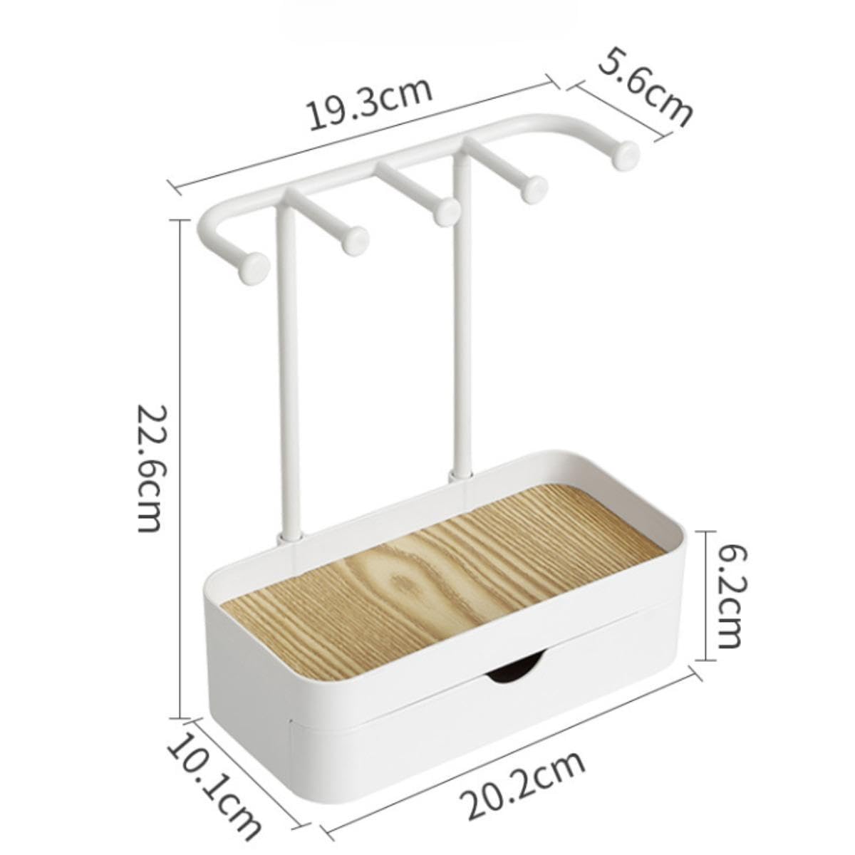 Caja expositora de joyas, organizador de 2 capas para relojes y accesorios, solución de almacenamiento ligera para colgar para escritorio y oficina, diseño que ahorra espacio
