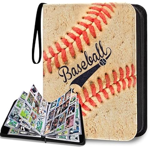 HESTECH Baseball Card Binder 9 Pocket,900 Pockets 3 Ring Card Sleeves Binder Sheets Trading Card Holder Protectors Albums, Card Collection Storage Organizer Case for Topps Baseball Cards Sports Cards Cover