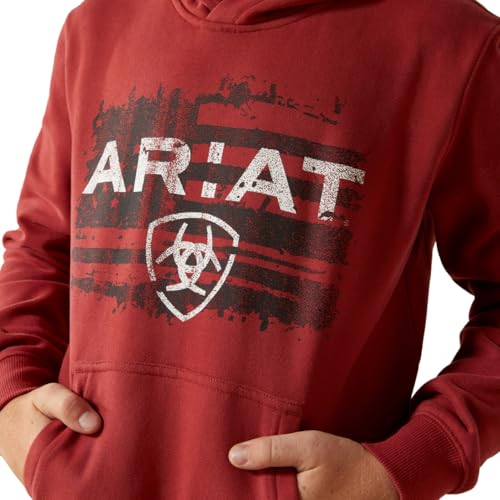 Ariat Boy's Liquid Stamp Flag Red Hoodie4