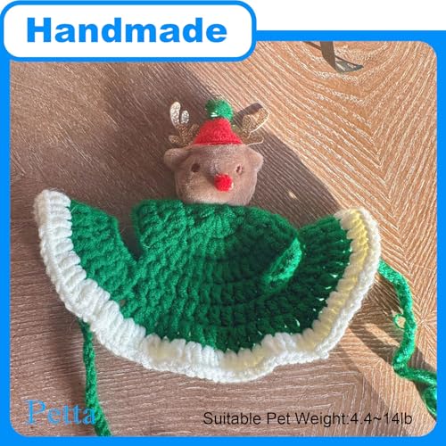 Disfraz navideño para gatos y cachorros, gorro y bufanda miniatura 4