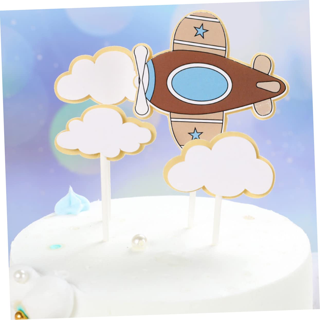 Abaodam 60 Pz Plettri Di Torta Nuvola Festa Topper Per Torte in Mongolfiera Baby Topper Cupcake Nuvola Decorazione Torta Baby Shower Nube Aereo Compleanno Bambino Le Nuvole