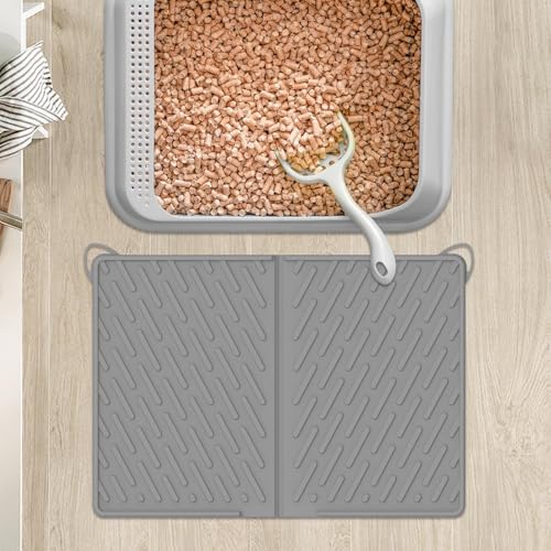 Tapis pour chat antidérapant et couvre-mangeoire 61 x 43 cm - 4
