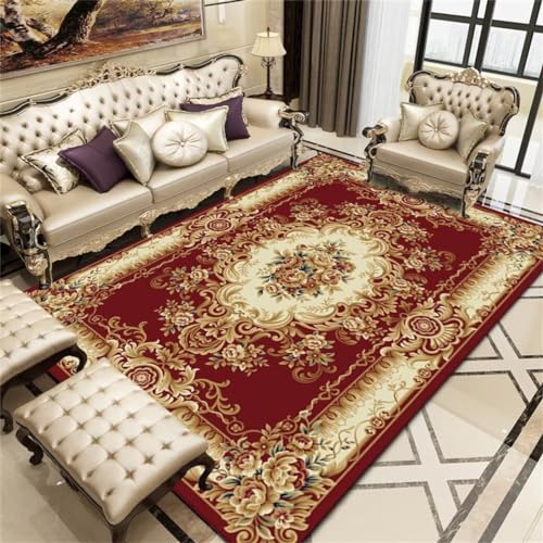 Tapis bureau XXL 50x80cm rouge à motif floral vintage pour chambre - 2