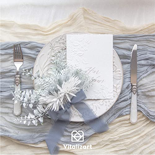 Vitalizart 3 Rolls Handmade Fringe Chiffon Silk Ribbon 1.5" X 7Yd Dark Green Ribbons Set For Wedding Invitations, Bridal Bouquets, Gifts Wrapping, Diy Crafts #TOP5