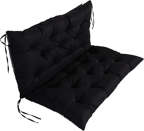 Miniatura 7 de Cojín ultra grueso para asiento de hamaca de jardín de 2 y 3 plazas, cojín para muebles de patio al aire libre, suave al tacto y cómodo (39.4 x 39.4