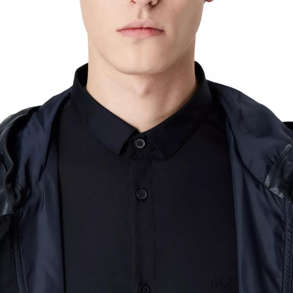 Armani Exchange Koszulka Mężczyźni Koszulka Z Długim Rękawem Ultra Stretch Lyocell Button Down. Slim Fit.