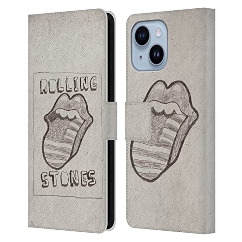 Étui en cuir iPhone 14 Plus The Rolling Stones au fini drapeau américain