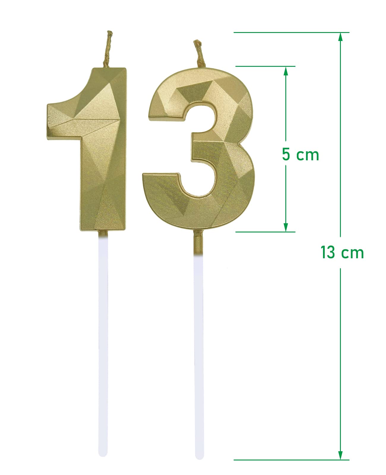 Bougie Dorée En Forme De Chiffre Avec 6 Longues Bougies Pour