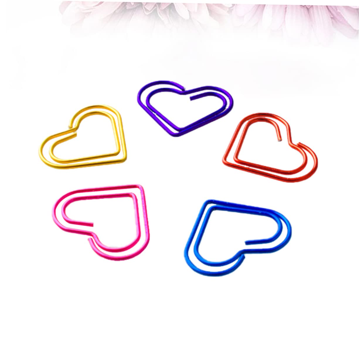 NUOBESTY 3 Set Di Fermagli Per Carta A Forma Di Cuore Segnalibri in Metallo Colorati Creativi Clip A S Rossi E Gialli 50 Pezzi * 3