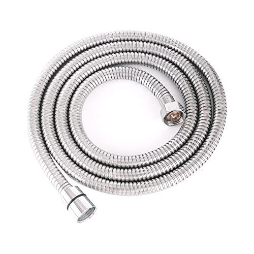 Duschschlauch 6M Edelstahl Brauseschlauch, Standard 1/2" Anschluss mit verdrehsicheren Messinganschlüssen, explosionsgeschützt, flexibel, verdrehsicher, für Handbrause Universal-Anschluss Cover