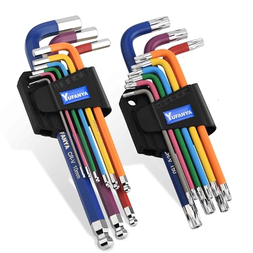 18PCS Metric and Torx Allen Key Set T10-T50, 1.5mm-10mm