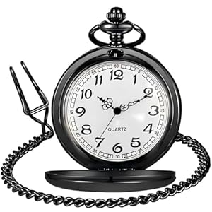 LYMFHCH Classic Smooth Vintage Quartz Pocket Watch, Arabic Numerals Scale Mens Womens Watch with Chain Christmas Graduation Birthday Gifts Fathers Day