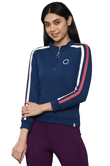 Women's Cotton Stylized Neck Sweatshirt