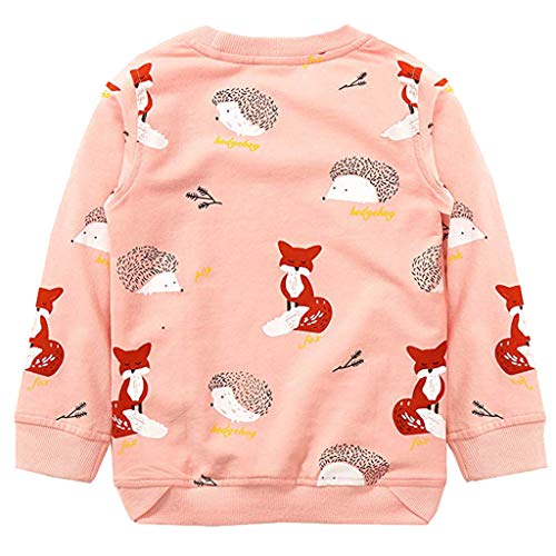 Hoodies Pullover Girls,Toddler Baby Boys Girls Long Sleeve Cartoon Fox Bow Print Tops Hoodie Clothes