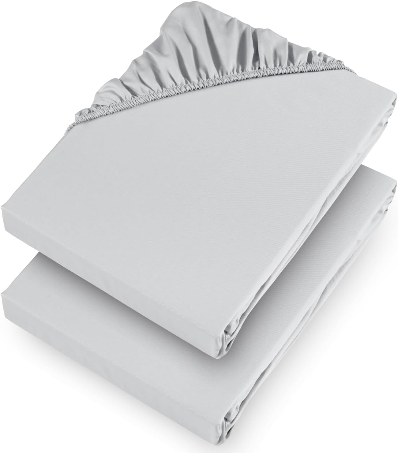 Aspire Homeware Small Double Fitted Sheet - 25cm Deep 2 Pack (Silver)