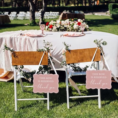 Novabright 2 Pack Wood Row Is Reserved Sign for Wedding,Classic,Dusty Pink by Novabright - Used condition - Image 6