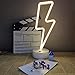 ENUOLI Neon Signs Lightning Bolt Battery Operated and USB Powered Warm White Art LED Decorative Lights with Base Night Lights Indoor for Living Room Office Christmas Wedding Party Decoration