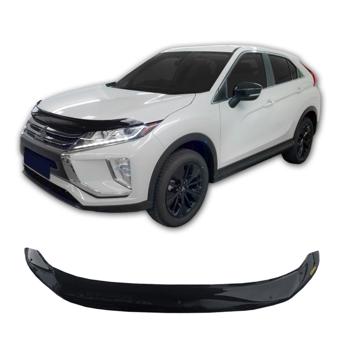 SCOUTT Motorhaubenschutz passend für Mitsubishi Eclipse Cross 2018-2020, Windabweiser Insektenschutz Steinschlagschutz Passform Schwarz