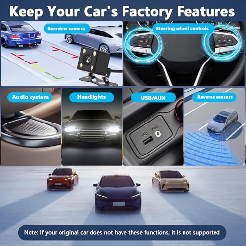 Image of Single Din Car Stereo with Apple Carplay Android Auto,6.9 Inch IPS Touchscreen, 1 Din Car Audio Receivers wtih Bluetooth Handsfree /FM /AM /Dual USB /Type-C /EQ /SWC /GPS Navigation /Backup Camera /Microphone