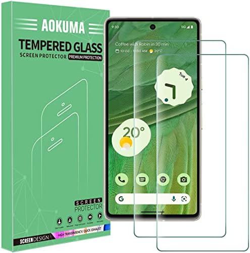 AOKUMA Tempered Glass for Google Pixel 7 Screen Protector, [2 Pack] Premium Quality Guard Film, Case Friendly, Shatterproof, Shockproof, Scratchproof oilproof