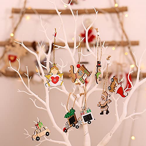 shamjina 12 peças enfeites de natal de madeira pendurados enfeites de natal enfeites de decoração pa