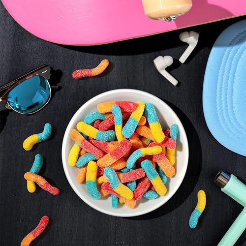 Image of Trolli Sour Gummy Worms, Fruit Punch, 7.2 Ounce | Sour Brite Crawlers | Pack of 2