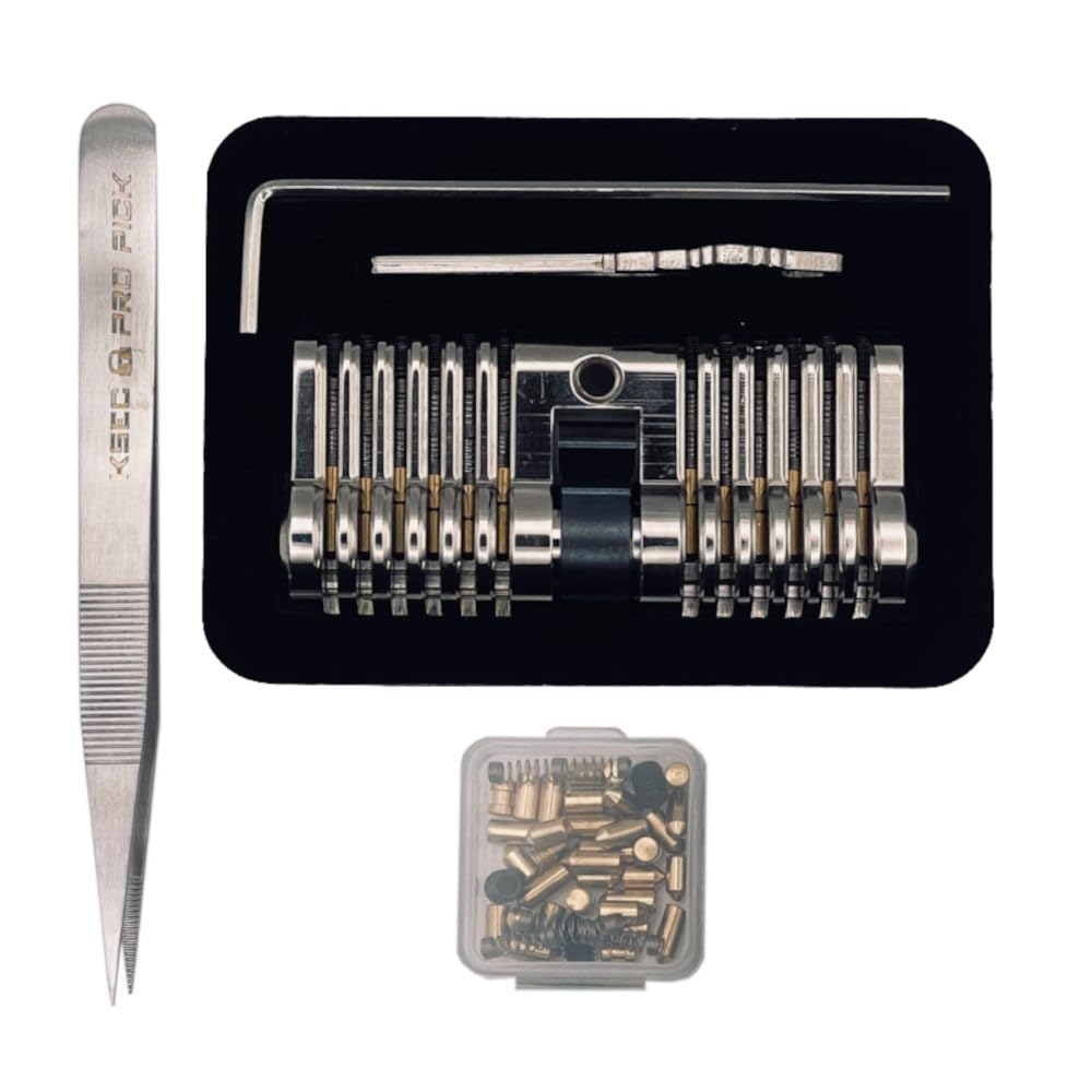 Pro Pick Cutaway Euro Cylinder Practice Lock - Enhanced Training Tool & Pinning Set