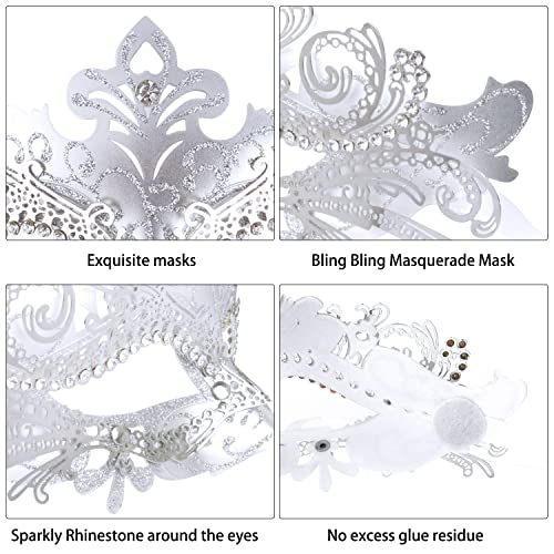 Image of Coddsmz Couple Masquerade Mask Set - Venetian & Mardi Gras Mask for Women & Men