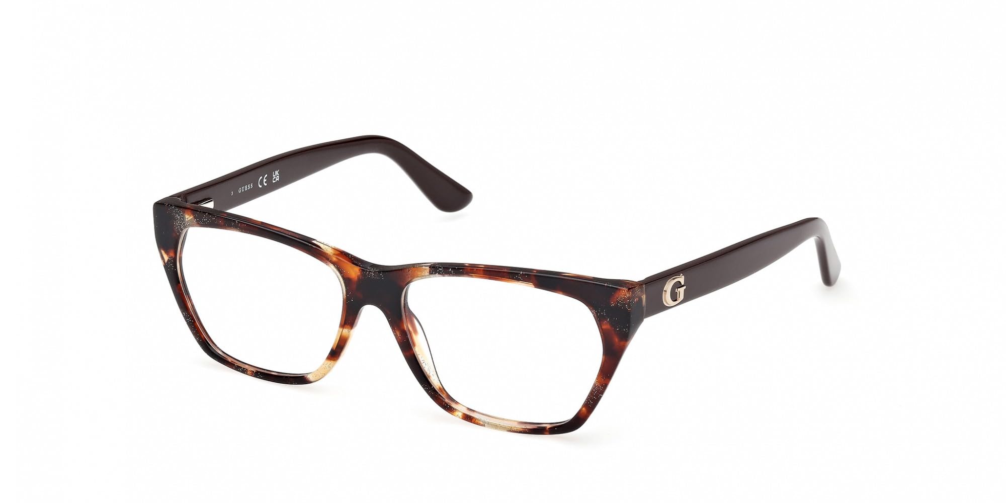 Guess Woman Gu50234 052 Optical Frames Acetate Havana Geometric Normal