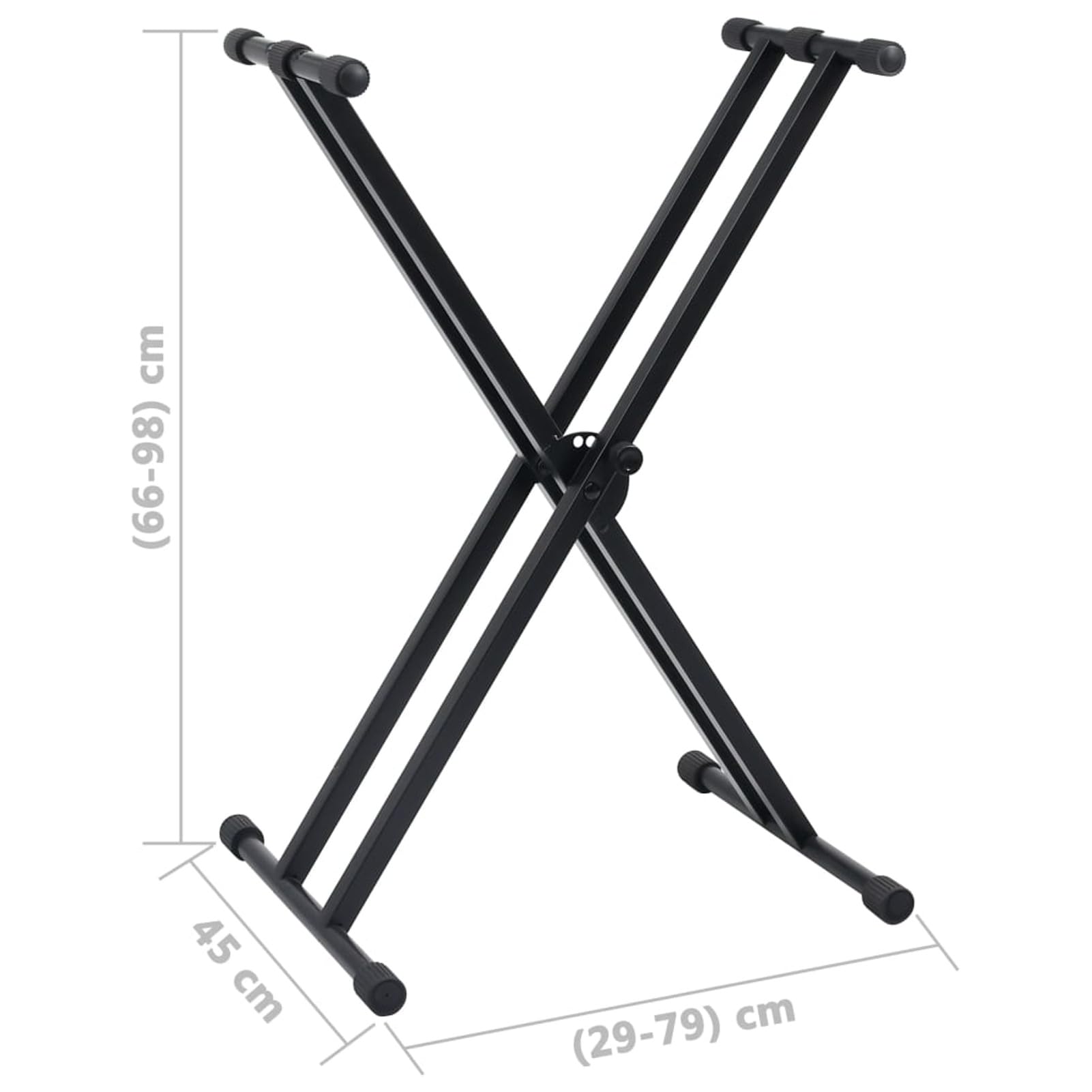 Lechnical Supporto Tastiera a Doppia Staffa Set con Sgabello Gambe Sostegno Base Appoggio Porta Pianola Stand Accessori Musica Strumenti Nero-70097