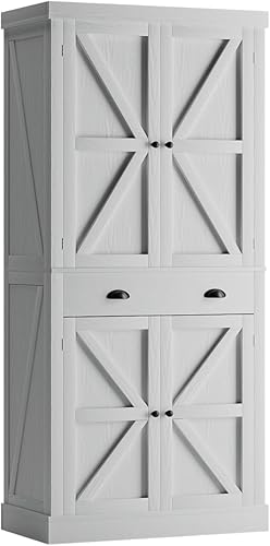 oneinmil Armario de almacenamiento para despensa de cocina, armario independiente de 72 pulgadas con puertas de granero de granja, estantes disponible en Yaxa Colombia