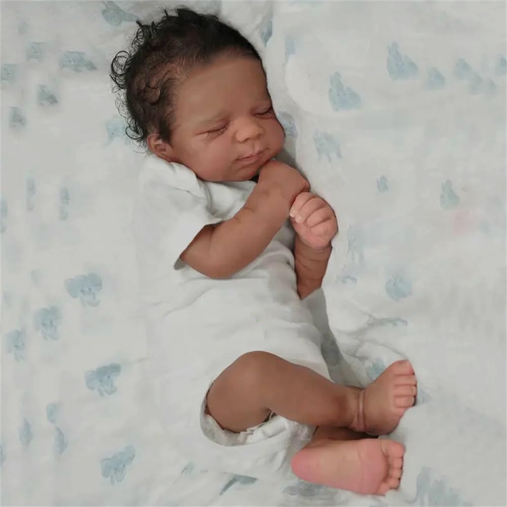 Zero pam Black Reborn Baby Dolls, Full Silicone Baby Doll, 45CM Realistic Babys Doll,Reborn Dolls Silicone Full Body
