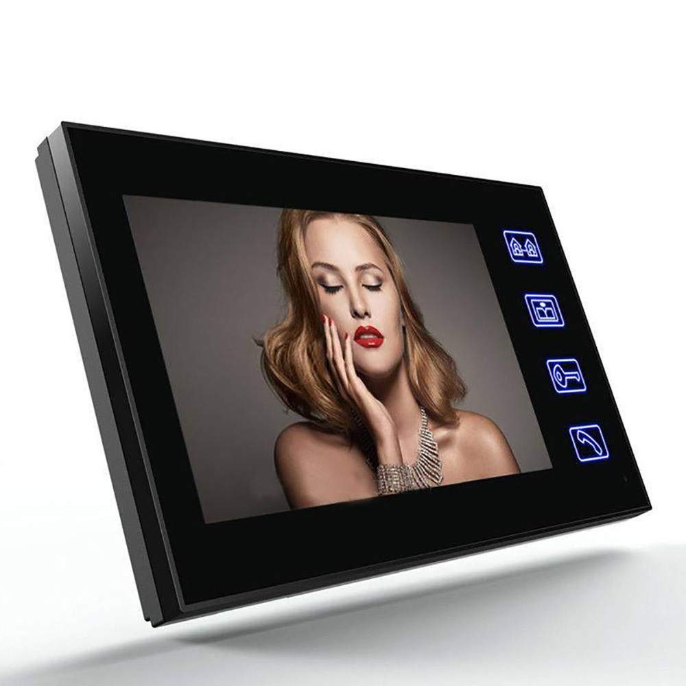Visiophone, Vidéo Phone Intercom,Sonnette Visuel De Porte avec Sécurité 7inch Moniteur Intérieur pour Maison Surveillance Carte D'identité/Code/Gâche électrique/Bouton Poussoir