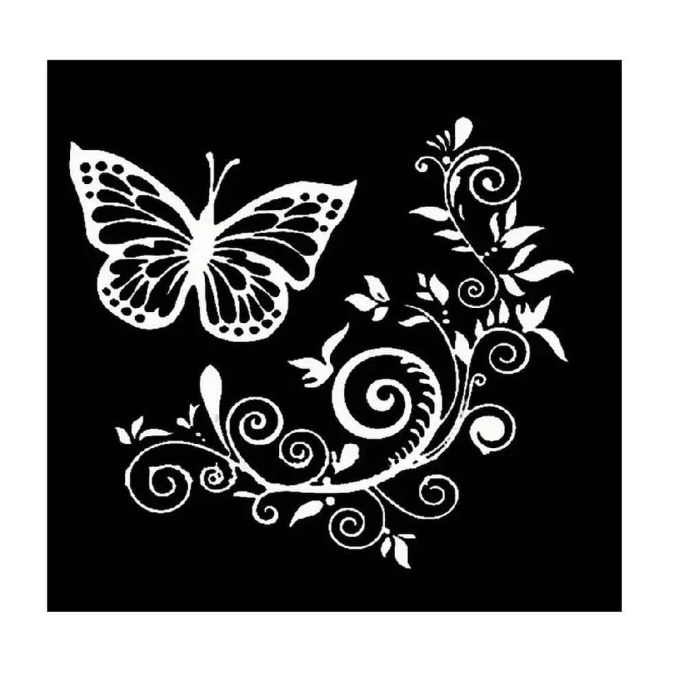 Car Stickers Only Butterfly Flower Car Sticker Exterior Decoration for Cars and Motorcycles(White)