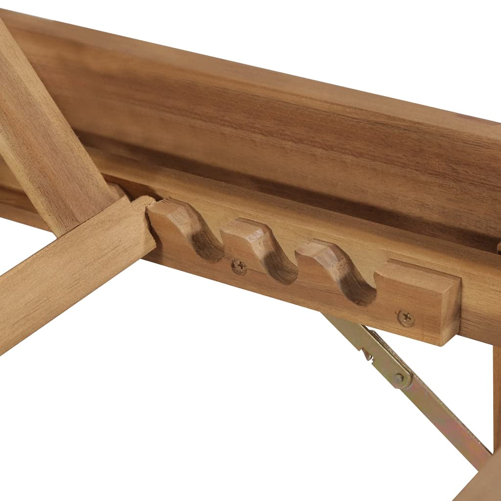 Składany leżak ogrodowy z litego drewna akacjowego z wykończeniem olejowym i antracytową nakładką, 200 x 61 x 30 86 cm, regulowane oparcie do rekreacji na świeżym powietrzu