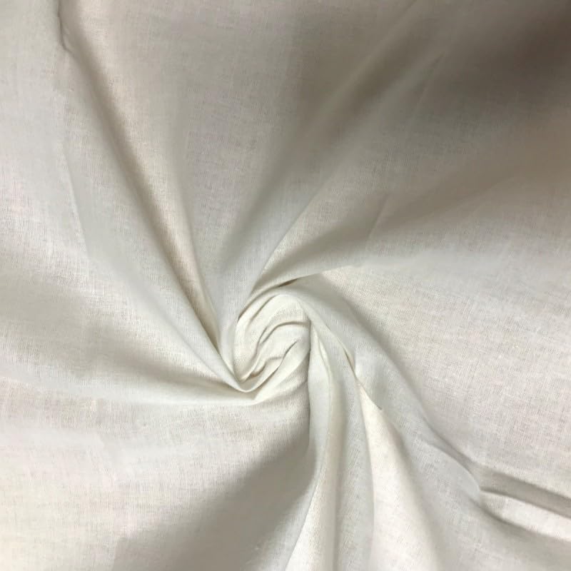 EU Fabrics 100% Cotton Casement Fabric | Fire Retardant Material for Sewing | Ideal for Ceilings, and Exhibitions | Lightweight and Soft Cotton Fabric by Metre (Optic White, 1 Metre x 122cm) โ image 1