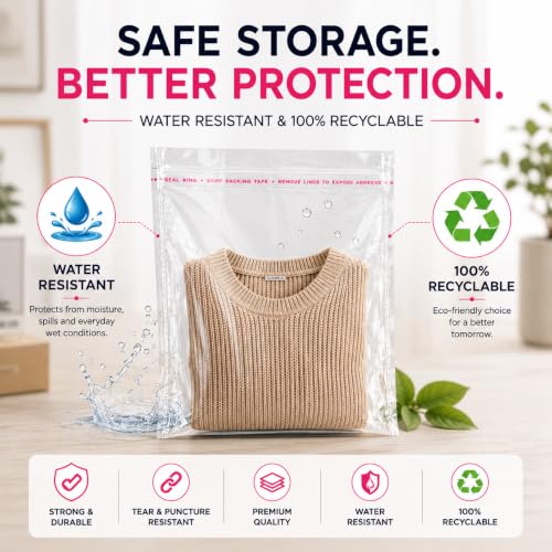 Image of SECUREMENT Plastic Transparent Poly Bags 4 x 5 Inch | Clear Packing Bags for Jewellery, Gift, Accessories, Stationery & Cosmetics
