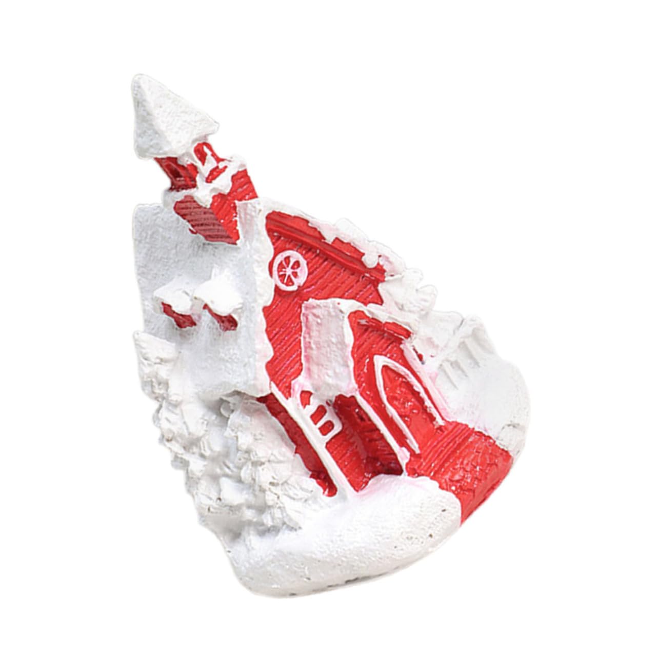 HEMOTON Unique Christmas Scene Village Houses Resin Mini House Fairy Garden Decor Home Office Decor European Style