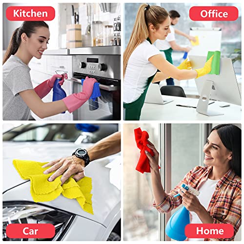 Microfiber Cleaning Cloth, 60 Pack, 12"X12", Micro Fiber Wash Household Cleaning Supplies, Stainless Steel Towel, Lint Free Dish Rags Wipes, For Auto Cars Shop Detailing, Bathroom #TOP4