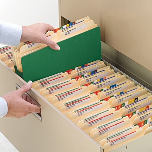 Image of Smead File Pocket, Straight-Cut Tab, 5-1 /4 inch Expansion, Letter Size, Green, 10 per Box (73236)