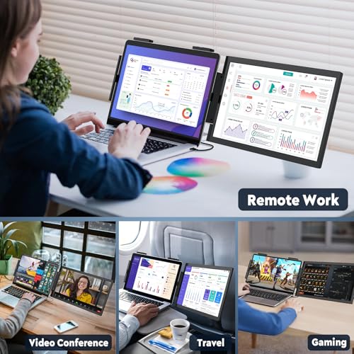 Image of KEEPTIME Laptop Screen Extender, 14 inch 1080P IPS Laptop Monitor Extender for 14 inch-16 inch Laptops, with USB-C /HDMI Port, Plug and Play Portable Monitor for Windows /Mac /Android /Switch /PS5