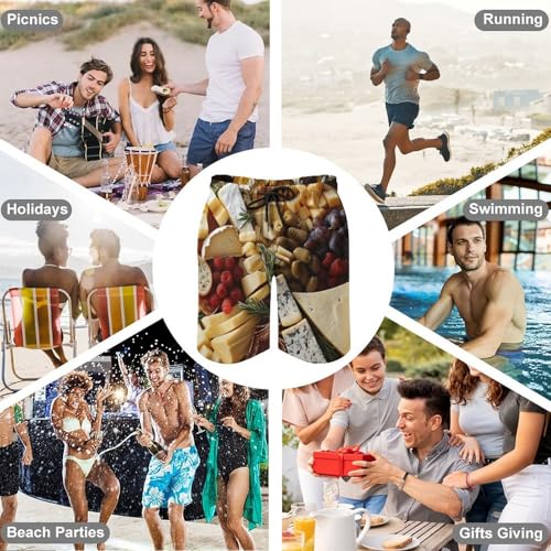 Men's Swim Trunks Quick Dry Board Shorts with Pockets Beach Shorts Beautiful Cheese Board Bathing Suits for Men4