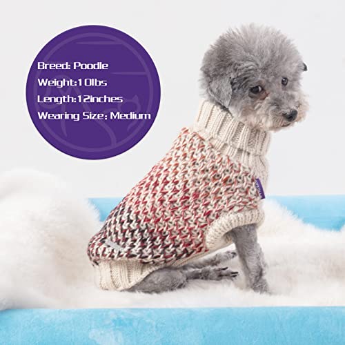 Cyeollo Small Dog Sweater Turtleneck Knitted Dog Sweaters Soft Knitwear Gradient Color Classic Warm Winter Dog Clothes For Small Dogs #TOP1