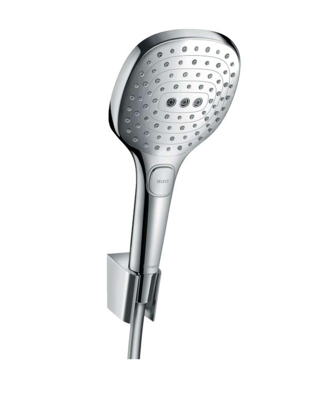 Douchette 120 3 jet hansgrohe Raindance Select E avec support mural et flexible 125 cm chromé