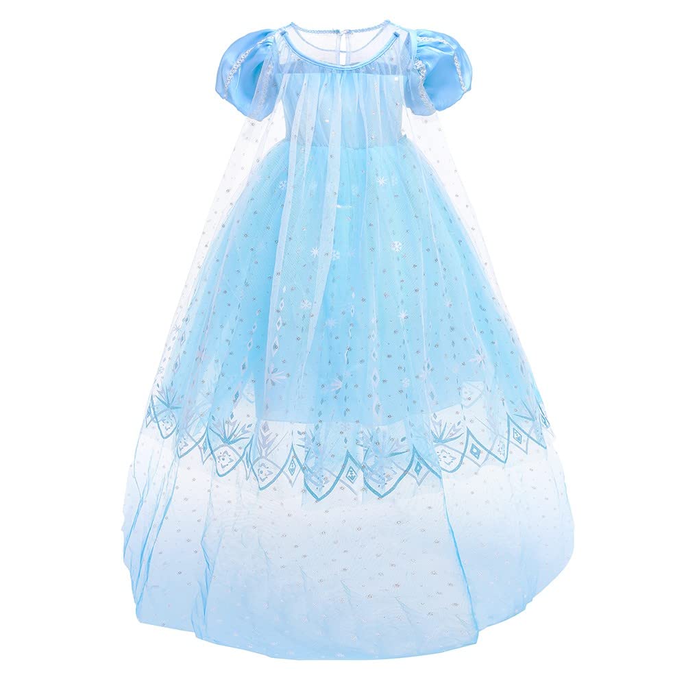 MYRISAM Dziewczęcy kostium księżniczki, mrożona elsa, fantazyjna sukienka, karnawał, Halloween, impreza cosplay, Boże Narodzenie, urodziny, suknia z akcesoriami