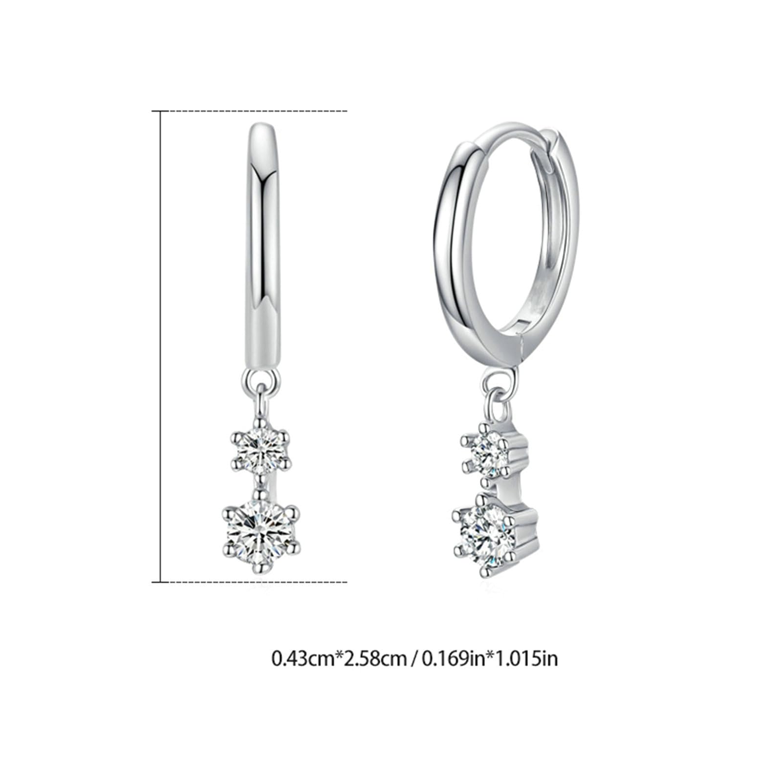 Kolczyki kreolki z białego złota 750 585 375, prostokątne, z zawieszką Moissanite, kolczyki ślubne, dla kobiet, hipoalergiczne
