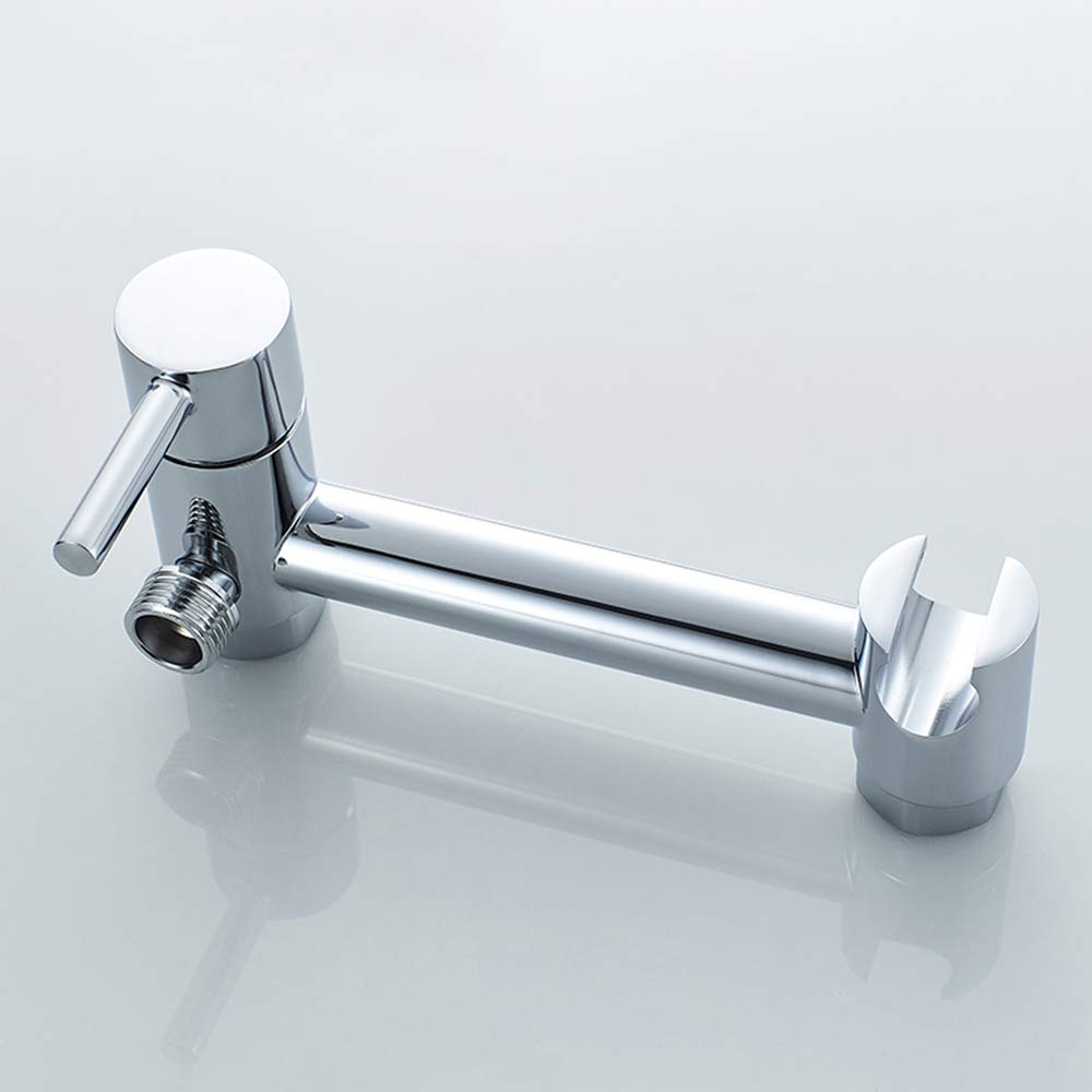 Toilette Bidet Spray, Bidet Pulvérisateur en Laiton Chromé Kit Mitigeur Douchette à Main Mural Kit Douchette WC pour Toilette avec Eau Chaude et Froide, Tuyau Flexible pour Hygiène